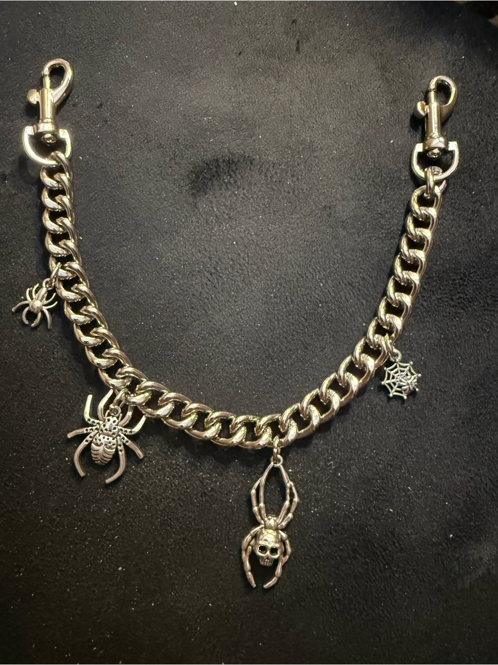 Silver Spider Charm Chain
